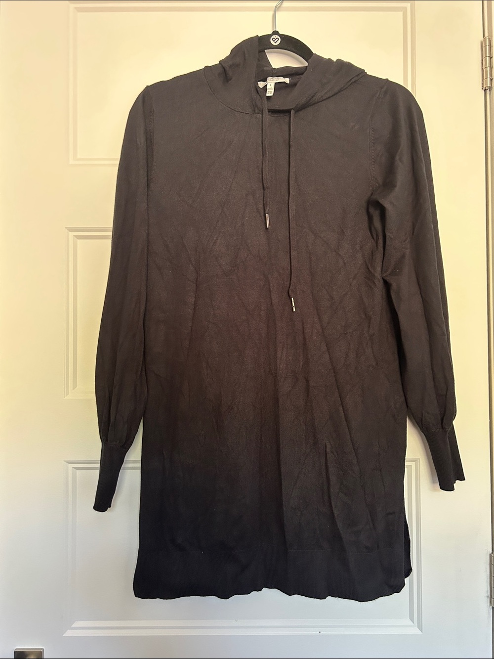 Black Hooded Knit Dress — Unbranded